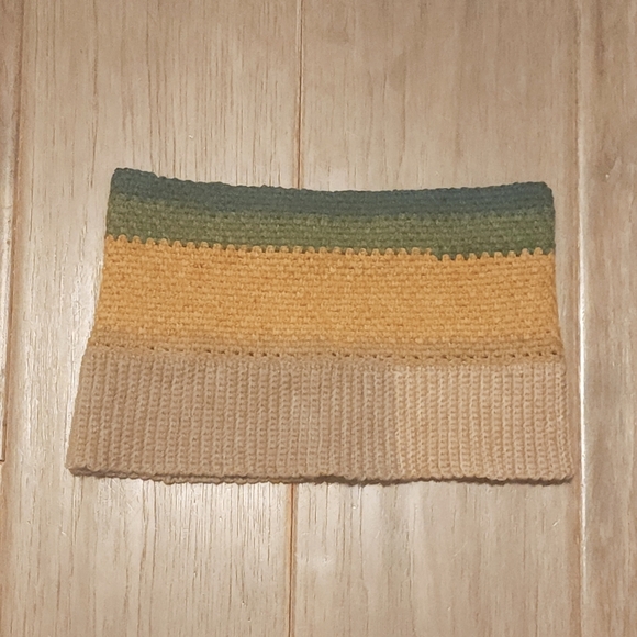 Handmade multi-color crochet tube top in green, mustard, and tan. Sz S. - Picture 1 of 2